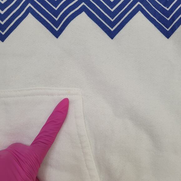 Vintage 80s Abstract Hoodie Womens Large 20x20 Boxy - Picture 9 of 14